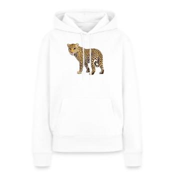 léopard - Sweat à capuche Premium bio Femme - blanc - Devant - Julia (174cm)