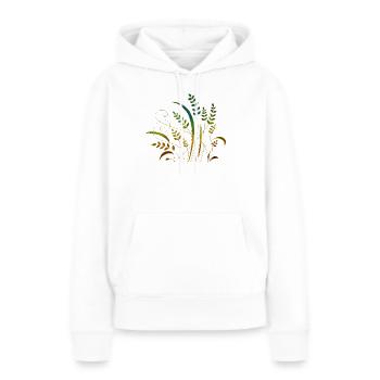 Fleur - Sweat à capuche Premium bio Femme - blanc - Devant - Julia (174cm)