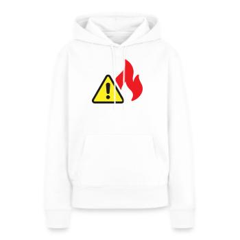 Icône solide d’alerte incendie Symbole de sécurité de flamme - Sweat à capuche Premium bio Femme - blanc - Devant - Julia (174cm)