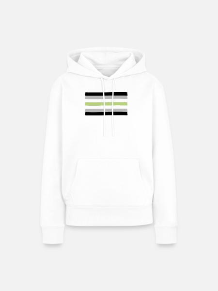 Agender Pride Flagge - Frauen Premium Bio Hoodie - Weiß