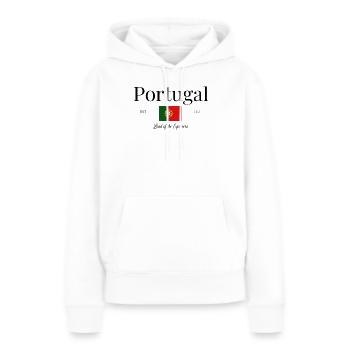 Drapeau du Portugal Terre des Explorateurs - Sweat à capuche Premium bio Femme - blanc - Devant - Julia (174cm)