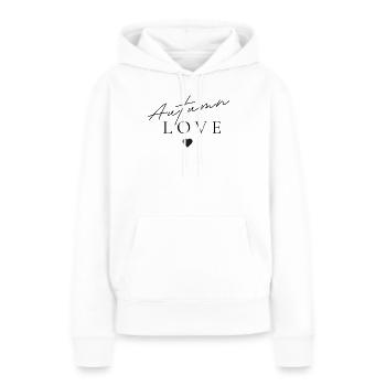 Amour d’automne | Conception minimaliste automnale - Sweat à capuche Premium bio Femme - blanc - Devant - Julia (174cm)