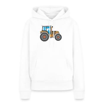 Conception agricole tracteur - Sweat à capuche Premium bio Femme - blanc - Devant - Julia (174cm)