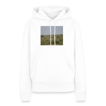 Lion dans la savane au crépuscule - Sweat à capuche Premium bio Femme - blanc - Devant - Julia (174cm)