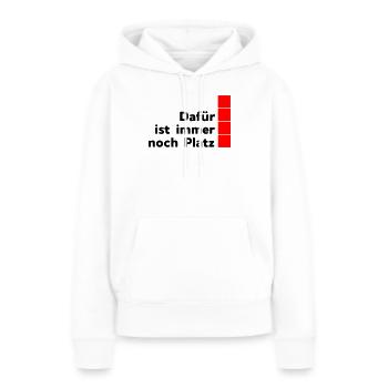 noch Platz - Frauen Premium Bio Hoodie - Weiß - Vorne - Julia (174cm)