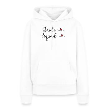 Bride Squad : typographie manuscrite mignonne avec un HEA - Sweat à capuche Premium bio Femme - blanc - Devant - Julia (174cm)