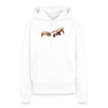 Côtes BBQ – La Création – Barbecue amusant - Sweat à capuche Premium bio Femme - blanc - Devant - Julia (174cm)