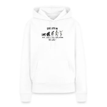 EVOLUTION  Von Affe zu Mensch  Montag - Wochenende - Frauen Premium Bio Hoodie - Weiß - Vorne - Julia (174cm)