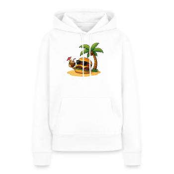 Manger des burgers Paradis de la restauration rapide en été - Sweat à capuche Premium bio Femme - blanc - Devant - Julia (174cm)