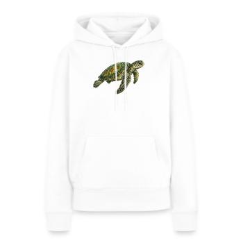 Tortue verte - Sweat à capuche Premium bio Femme - blanc - Devant - Julia (174cm)