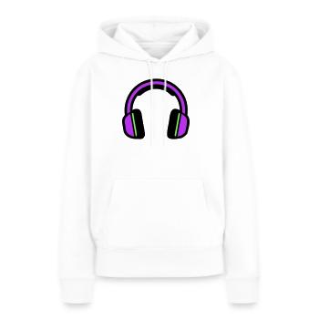 Musik Kopfhoerer Silhouette - Frauen Premium Bio Hoodie - Weiß - Vorne - Julia (174cm)