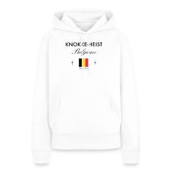 Knokke Heist Belgien Koordinaten Reise Souvenir - Frauen Premium Bio Hoodie - Weiß - Vorne - Julia (174cm)