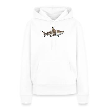 requin_pointe_noir - Frauen Premium Bio Hoodie - Weiß - Vorne - Julia (174cm)