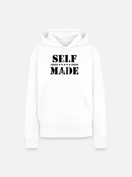 Selbstgemachte Schablone Stars Erfolgsmotivation - Frauen Premium Bio Hoodie - Weiß