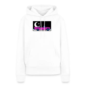 Graphisme décapotable rétro des années 80 - Sweat à capuche Premium bio Femme - blanc - Devant - Julia (174cm)