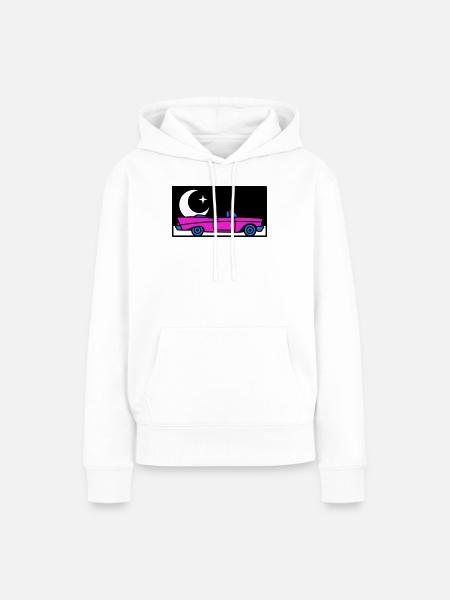 Retro 80s Cabrio Grafik - Frauen Premium Bio Hoodie - Weiß