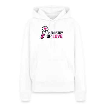Chemie Liebe Kolben Icon - Frauen Premium Bio Hoodie - Weiß - Vorne - Julia (174cm)