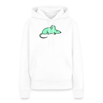 Minzfarbene Maus Silhouette - Frauen Premium Bio Hoodie - Weiß - Vorne - Julia (174cm)