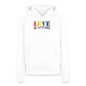 Love Is Strong Rainbow Style LGBTQ - Sweat à capuche Premium bio Femme - blanc - Devant - Julia (174cm)