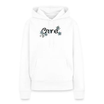 Kranich-Blumenranke - Frauen Premium Bio Hoodie - Weiß - Vorne - Julia (174cm)