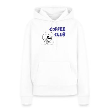 Kaffee Club Hund Illustration - Frauen Premium Bio Hoodie - Weiß - Vorne - Julia (174cm)