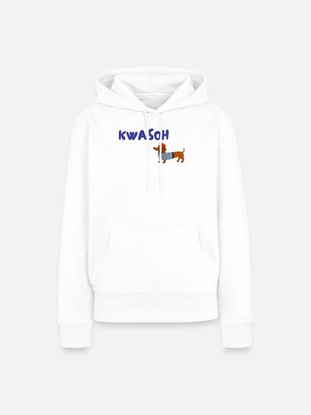 Croissant Pardoie: Dackel französisch - Frauen Premium Bio Hoodie - Weiß