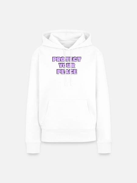 Beschütze deinen Frieden - Frauen Premium Bio Hoodie - Weiß