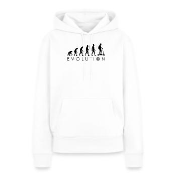 Évolution - Sweat à capuche Premium bio Femme - blanc - Devant - Julia (174cm)