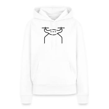 Lieferung Drohnenlinie Icon UAV Quadrocopter Transport - Frauen Premium Bio Hoodie - Weiß - Vorne - Julia (174cm)