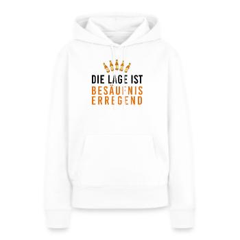 Die Lage ist besäufniserregend, Bierflaschen, Fasc - Frauen Premium Bio Hoodie - Weiß - Vorne - Julia (174cm)