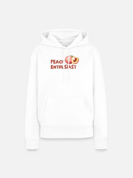 Pfirsich Enthusiast Design - Frauen Premium Bio Hoodie - Weiß