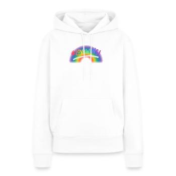 Liebe gewinnt Regenbogen - Frauen Premium Bio Hoodie - Weiß - Vorne - Julia (174cm)