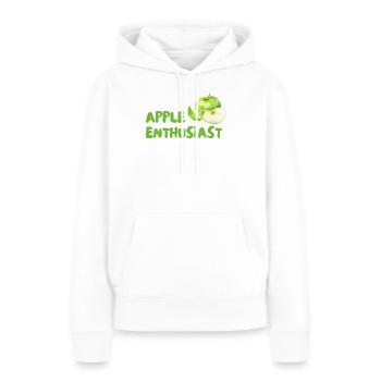 Apfel Enthusiast – Grüner Stil - Frauen Premium Bio Hoodie - Weiß - Vorne - Julia (174cm)