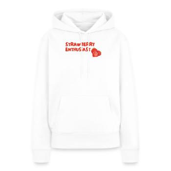 Strawberry Enthusiast - Frauen Premium Bio Hoodie - Weiß - Vorne - Julia (174cm)