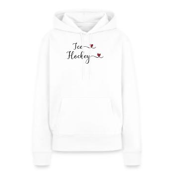 Eishockey Schriftzug mit Herz - Frauen Premium Bio Hoodie - Weiß - Vorne - Julia (174cm)