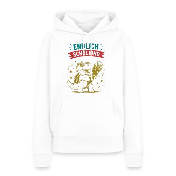 Dino Einschulung 2026 Feier - Frauen Premium Bio Hoodie - Weiß - Vorne - Julia (174cm)
