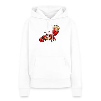 Krebs mit Muschel - Frauen Premium Bio Hoodie - Weiß - Vorne - Julia (174cm)