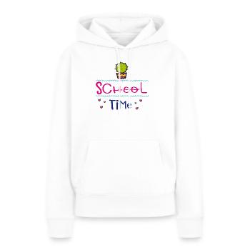 School Time - Frauen Premium Bio Hoodie - Weiß - Vorne - Julia (174cm)