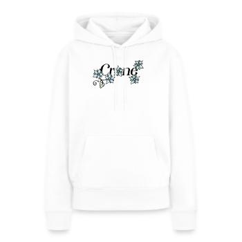 Azure Bloom Vine - Frauen Premium Bio Hoodie - Weiß - Vorne - Julia (174cm)