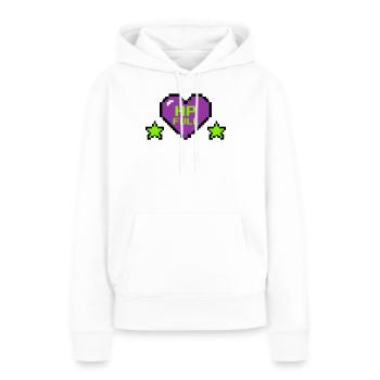 HP Full Pixel Herz Logo - Frauen Premium Bio Hoodie - Weiß - Vorne - Julia (174cm)