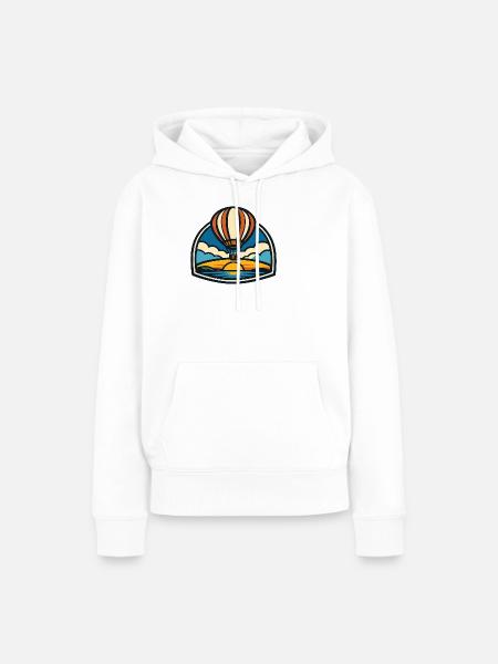 Sonnenaufgang Ballon über Meer - Frauen Premium Bio Hoodie - Weiß