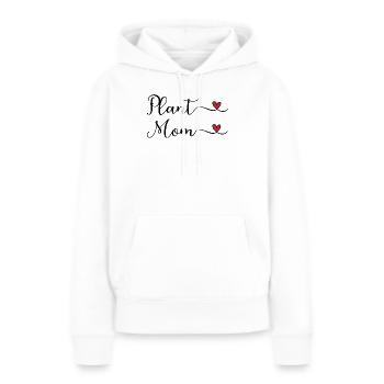 Pflanzenmama-Herz - Frauen Premium Bio Hoodie - Weiß - Vorne - Julia (174cm)
