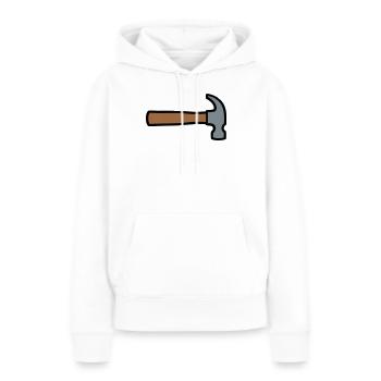 Zimmermannshammer Werkzeug Icon - Frauen Premium Bio Hoodie - Weiß - Vorne - Julia (174cm)