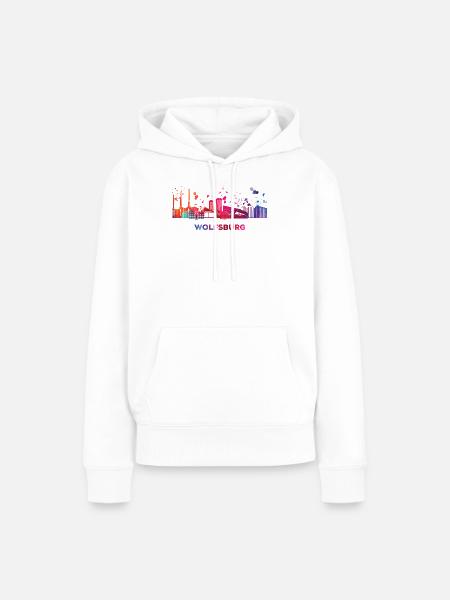 Wolfsburger Skyline Wolfsburg - Frauen Premium Bio Hoodie - Weiß