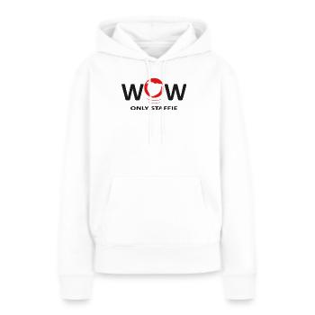 Staffies wow - 040 - Frauen Premium Bio Hoodie - Weiß - Vorne - Julia (174cm)