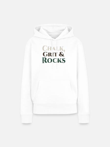 Chalk Grit & Rocks Motiv - Frauen Premium Bio Hoodie - Weiß