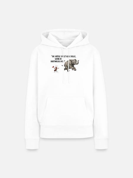 Die Grösse spielt keine Rolle - Frauen Premium Bio Hoodie - Weiß