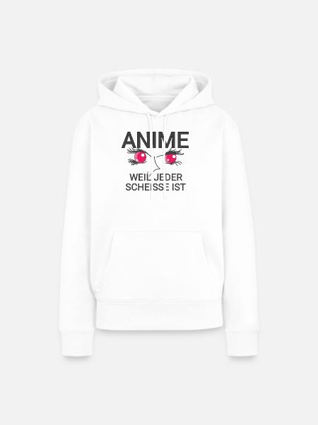 Anime Zitat - Frauen Premium Bio Hoodie - Weiß