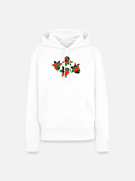 Mosaik Fantasie - Frauen Premium Bio Hoodie - Weiß