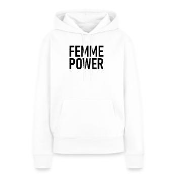 femme Pouvoir - Femme - Femmes - Pouvoir des Femmes - Femmes - Sweat à capuche Premium bio Femme - blanc - Devant - Julia (174cm)